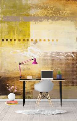 Wall Mural - Abstract wall in yellow tones