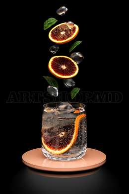 Poster - The cocktail glass, 30 x 45 см, Canvas on frame, Food and Drinks