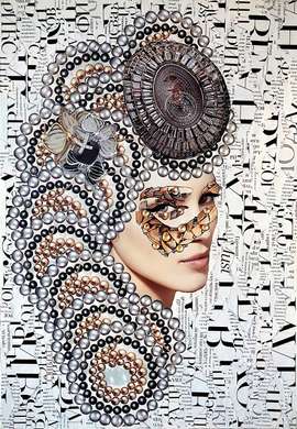 Poster - Fată glamour cu coafură, 30 x 45 см, Panza pe cadru
