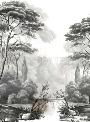 Wall mural - The forest in fresco style