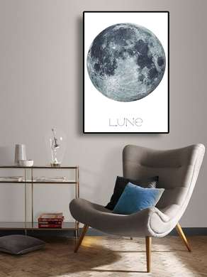 Poster - Luna, 60 x 90 см, Poster inramat pe sticla