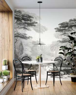 Wall mural - The forest in fresco style