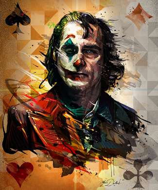 Poster - Game card with Joker, 30 x 45 см, Canvas on frame