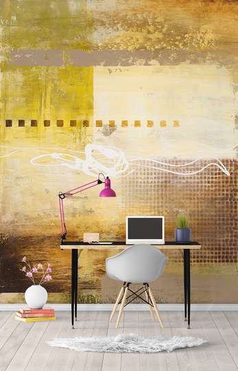 Wall Mural - Abstract wall in yellow tones