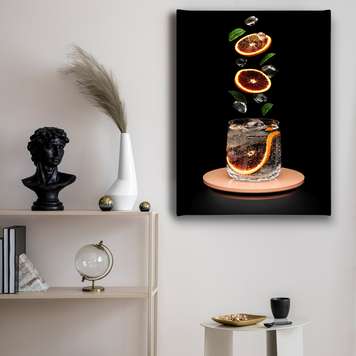 Poster - The cocktail glass, 30 x 45 см, Canvas on frame, Food and Drinks