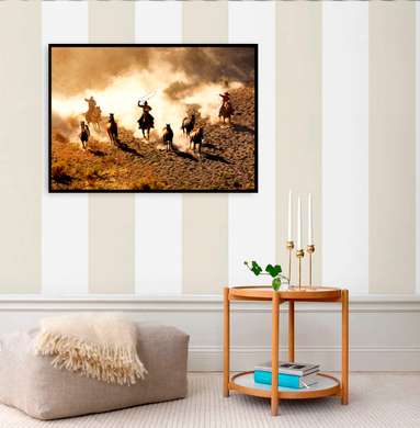 Poster - Cowboys in the desert, 45 x 30 см, Canvas on frame