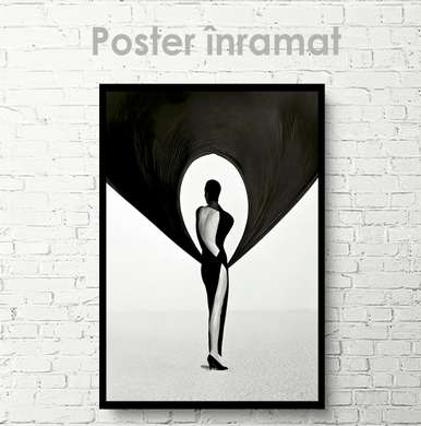 Poster - Silhouette, 30 x 45 см, Canvas on frame, Black & White