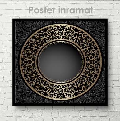 Poster - Decorative ornament, 100 x 100 см, Framed poster on glass, Abstract
