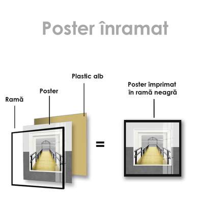 Poster - Bridge, 100 x 100 см, Framed poster on glass, Minimalism