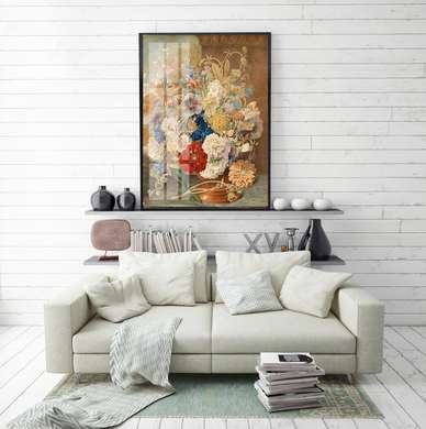 Poster - Still life from a vase of flowers on the table, 60 x 90 см, Framed poster, Still Life