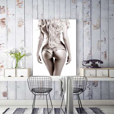 Poster - Mini Shorts, 30 x 45 см, Canvas on frame, Nude