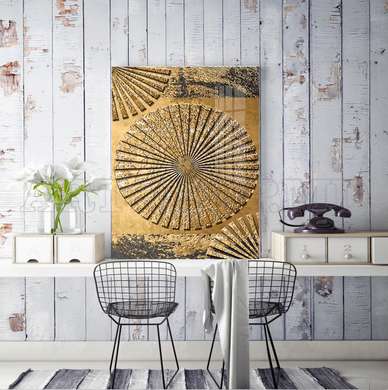 Poster - Gold ornaments, 30 x 45 см, Canvas on frame, Abstract