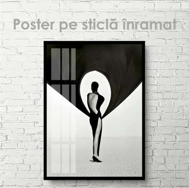 Постер - Силуэт, 30 x 45 см, Холст на подрамнике, Черно Белые