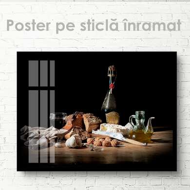 Poster - Gustare la vin, 45 x 30 см, Panza pe cadru, Alimente și Băuturi
