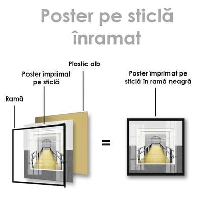 Poster - Bridge, 100 x 100 см, Framed poster on glass, Minimalism