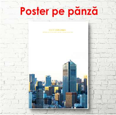 Постер - Небоскребы, 30 x 60 см, Холст на подрамнике, Города и Карты