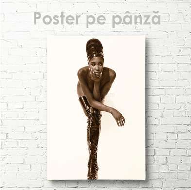 Постер - Афро исскуство, 30 x 45 см, Холст на подрамнике, Ню