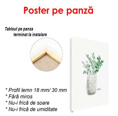 Постер - Зеленый цветок в горшке, 60 x 90 см, Постер в раме, Ботаника