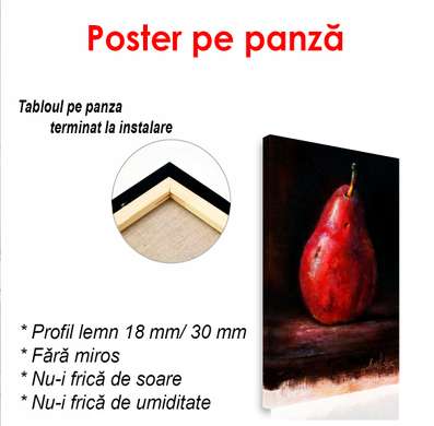 Постер - Красная груша, 45 x 90 см, Постер в раме, Еда и Напитки