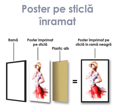 Постер - Задумчивая девушка, 30 x 60 см, Холст на подрамнике