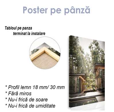 Постер - Современный дом в лесу, 30 x 60 см, Холст на подрамнике