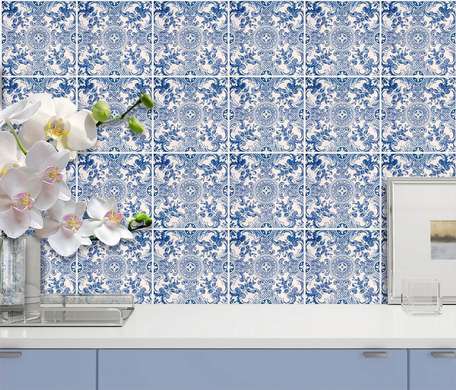 Portuguese tiles with blue patterns, Imitation tiles