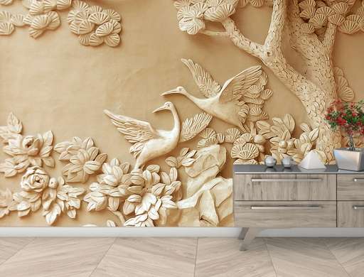 Wall Mural - Sculpture of birds and nature