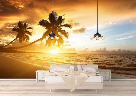 Wall Mural - Palm trees on the seashore