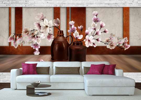 3D Wallpaper - Orchid in a vase.