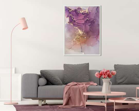 Framed Painting - Violet shades with gold, 50 x 75 см