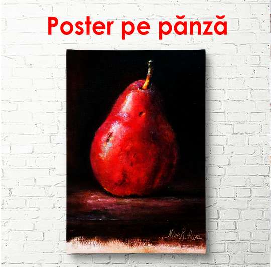 Постер - Красная груша, 45 x 90 см, Постер в раме