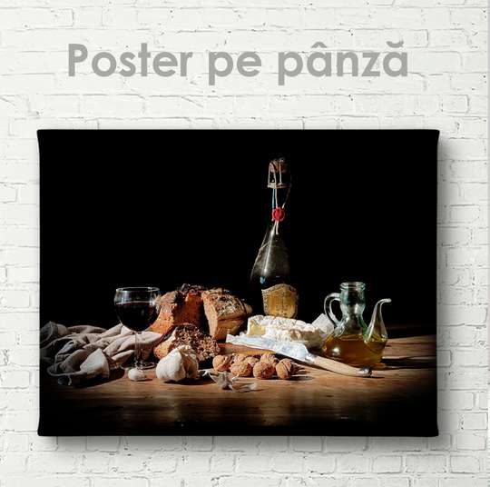 Poster - Snack for wine, 45 x 30 см, Canvas on frame