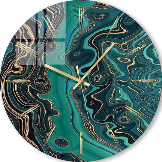 Glass clock - Marble Depth, 40cm