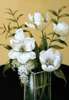 Poster - Buchetul de flori albe într-o vază de sticlă, 60 x 90 см, Poster înrămat, Flori