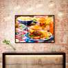 Poster - American food, 90 x 60 см, Framed poster on glass, Food and Drinks