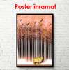 Poster - Pădurea abstractă cu elan, 30 x 60 см, Panza pe cadru, Glamour