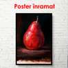 Poster - Pară roșie, 45 x 90 см, Poster înrămat, Alimente și Băuturi