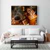Poster - Set for coffee lovers, 90 x 45 см, Framed poster on glass