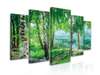 Tablou Pe Panza Multicanvas, Pădure verde cu vedere la iaz, 206 x 115