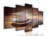 Modular picture, Coffee beans on a brown background., 108 х 60