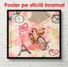 Poster - Provence în nuanțe de roz, 100 x 100 см, Poster înrămat, Provence
