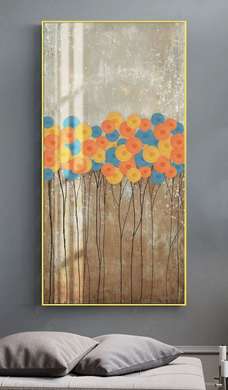 Poster - Flori abstracte, 30 x 60 см, Panza pe cadru