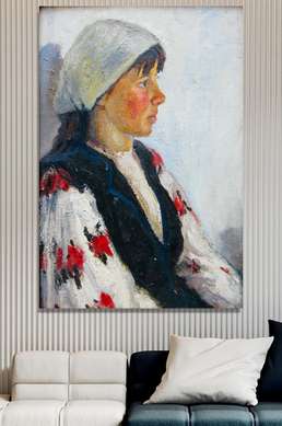 Постер - Девушка, 30 x 45 см, Холст на подрамнике, Живопись