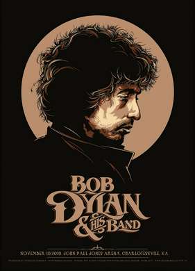 Постер - Афиша Боба Дилана, 30 x 45 см, Холст на подрамнике