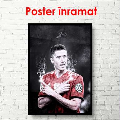 Poster - Football player Robert Lewandowski, 60 x 90 см, Framed poster