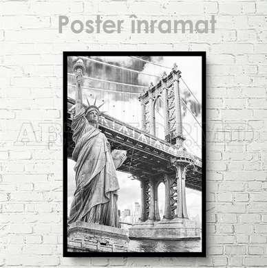 Poster - National Symbols of America, 30 x 45 см, Canvas on frame, Maps and Cities