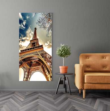 Poster - Turnul Eiffel, 45 x 90 см, Poster inramat pe sticla