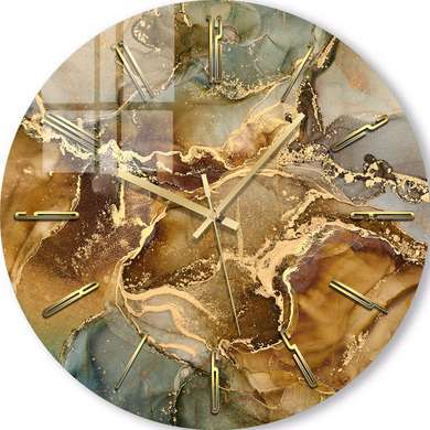 Glass clock - Gold Shades, 40cm