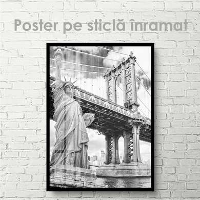Poster - National Symbols of America, 60 x 90 см, Framed poster on glass, Maps and Cities