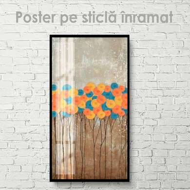 Poster - Abstract flowers, 30 x 60 см, Canvas on frame